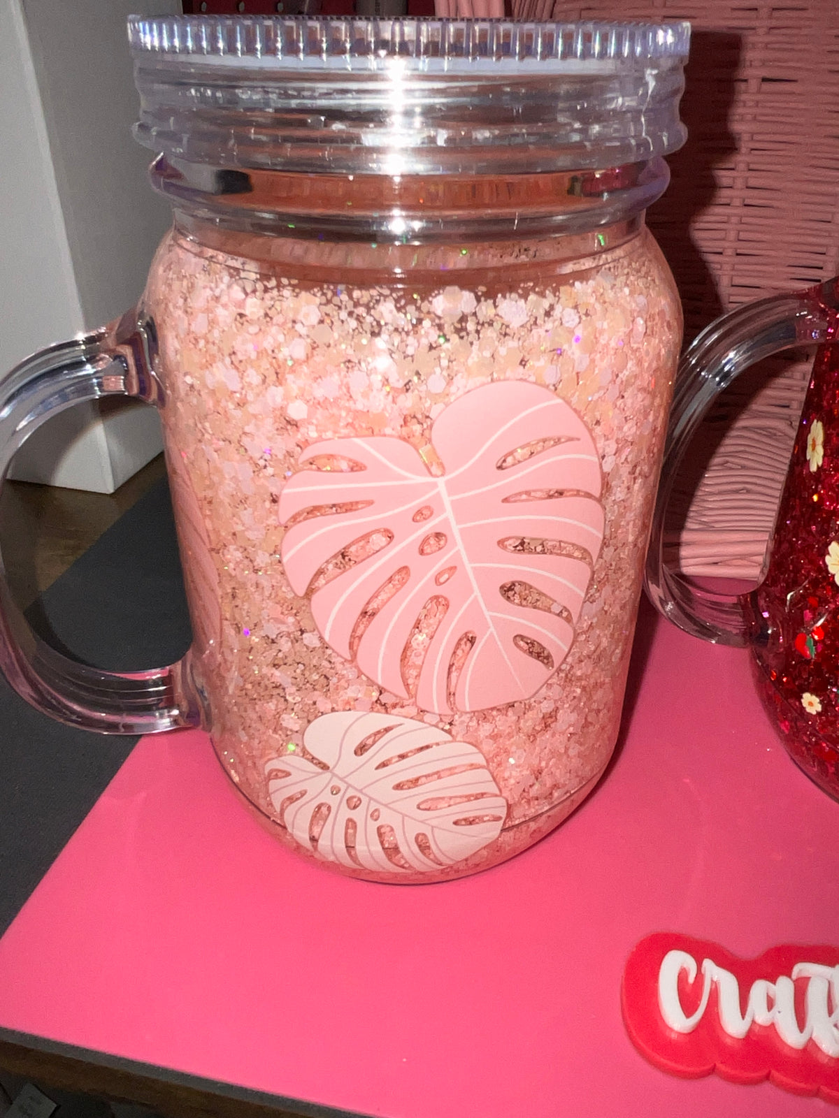 20oz Plastic Mason Jar Snowglobes