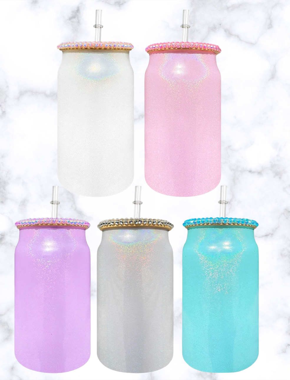 16oz Libby Cups with Bling Lids