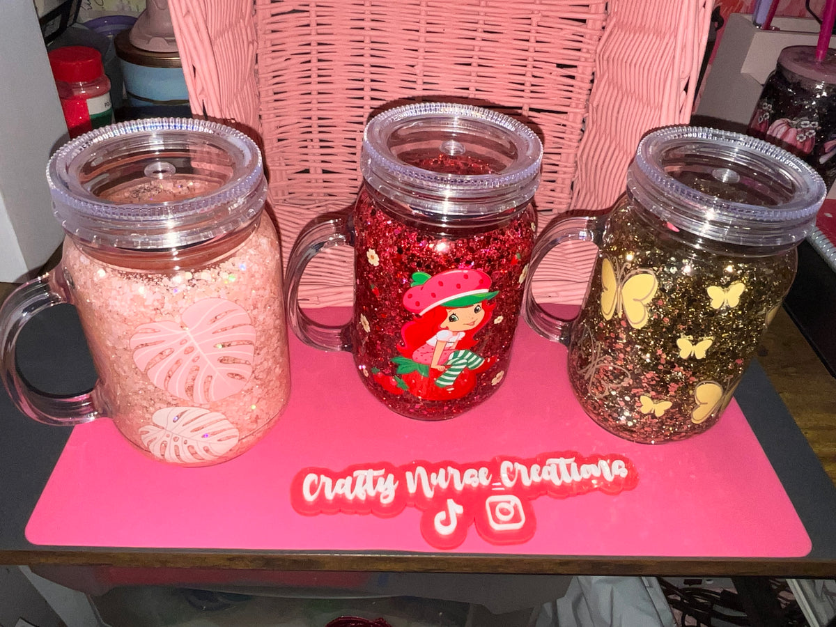 20oz Plastic Mason Jar Snowglobes