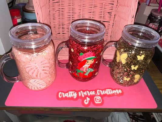 20oz Plastic Mason Jar Snowglobes