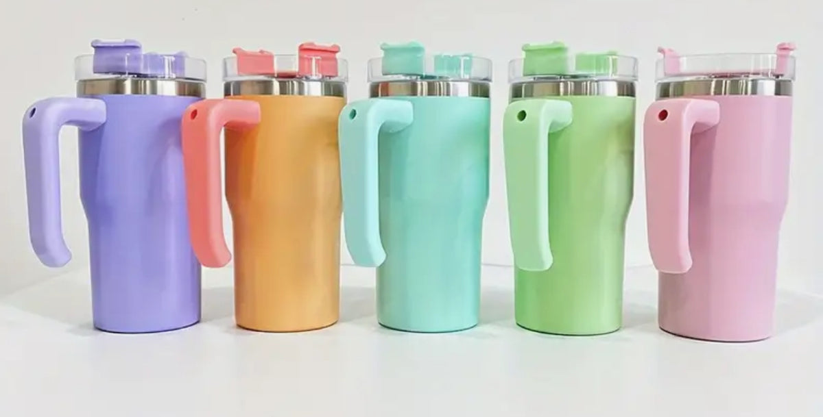 PASTEL 20oz TUMBLER WITH HANDLE..