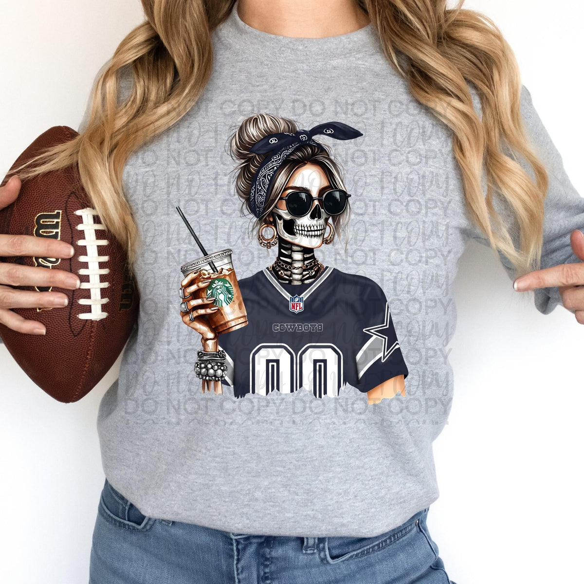 FOOTBALL SKULLIE CHIC T-SHIRT