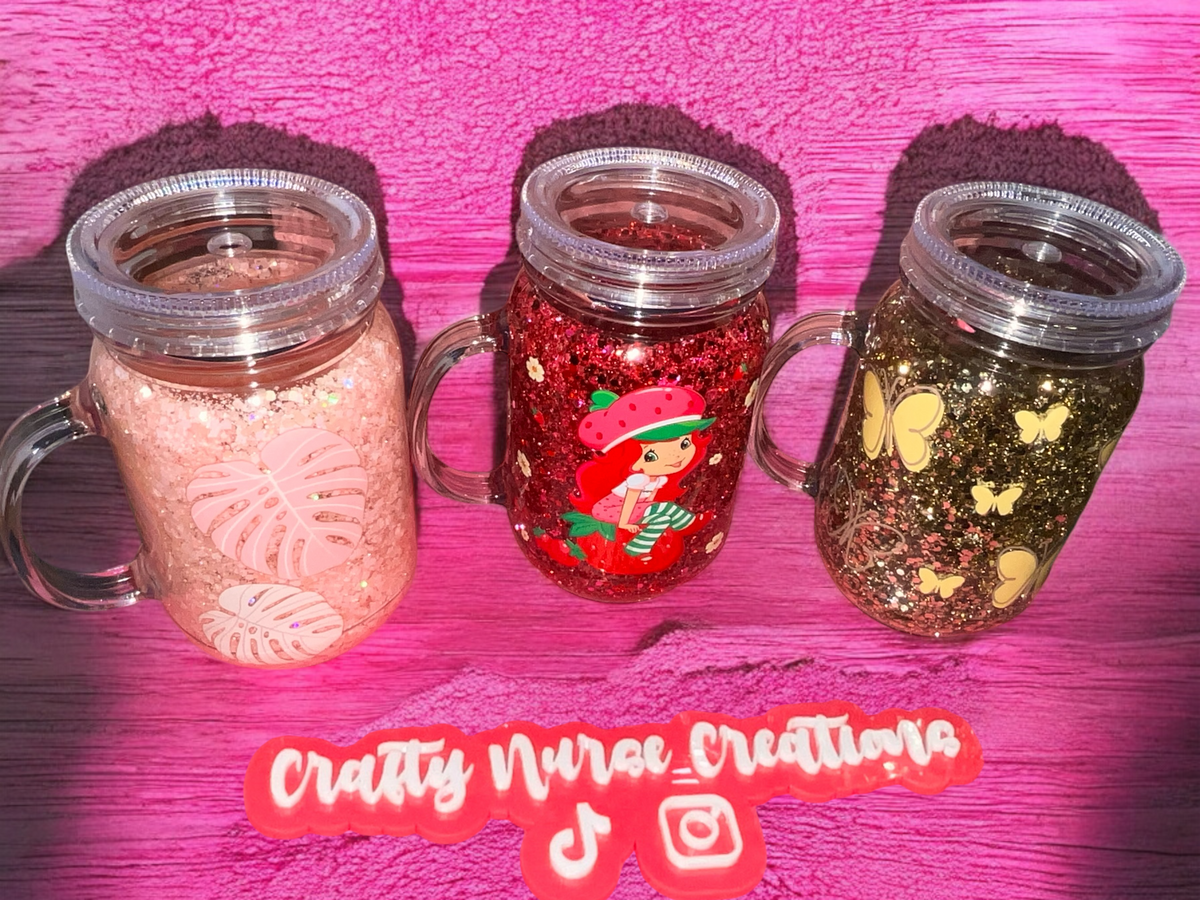 20oz Plastic Mason Jar Snowglobes