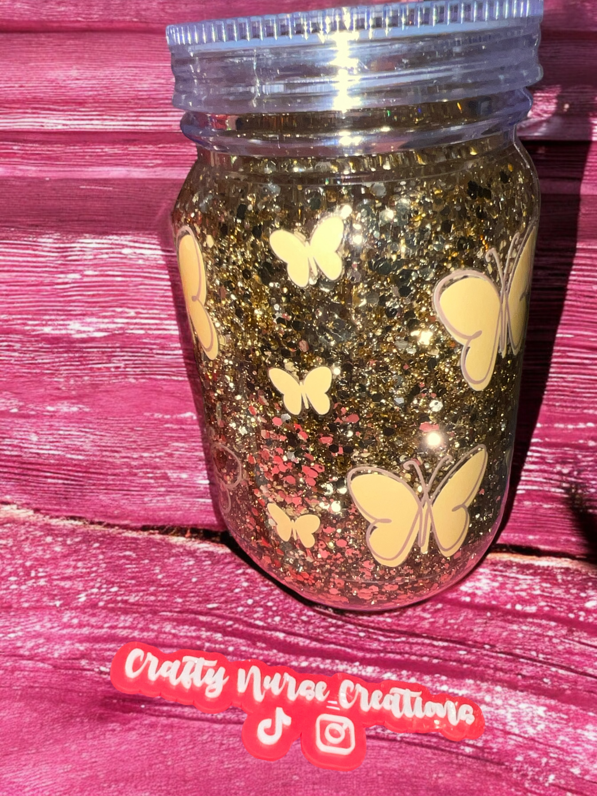 20oz Plastic Mason Jar Snowglobes
