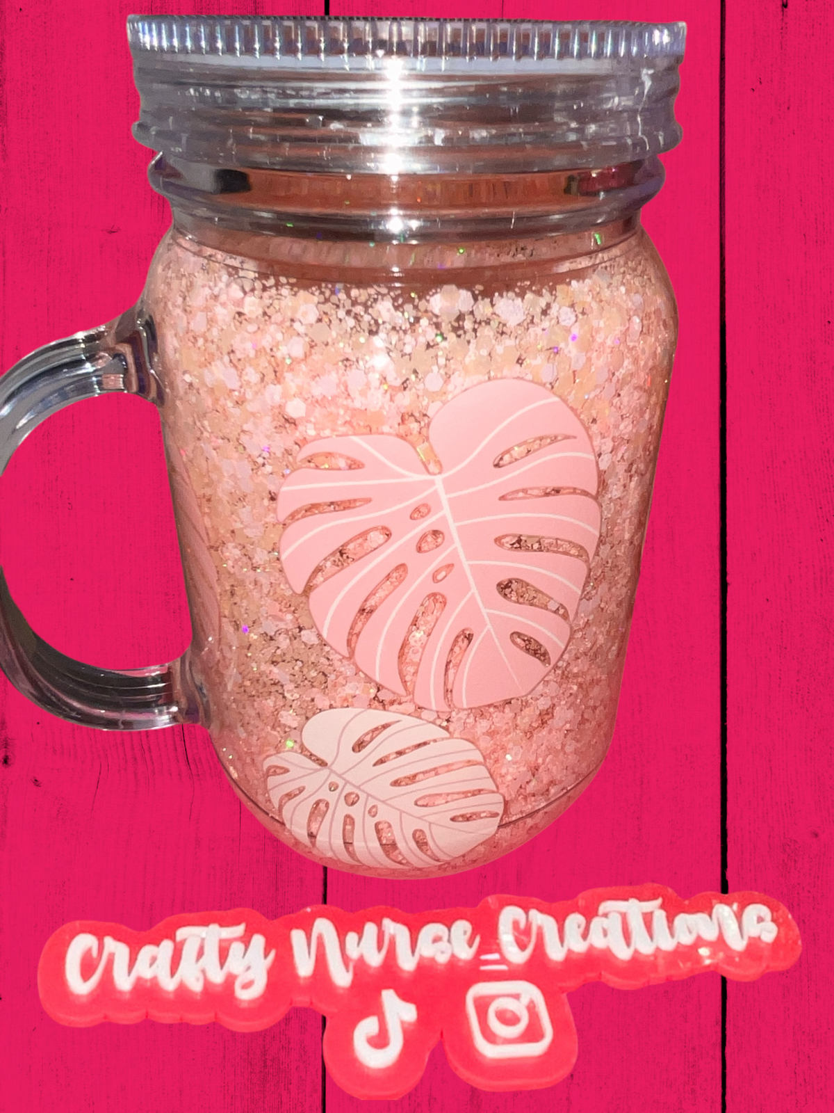 20oz Plastic Mason Jar Snowglobes