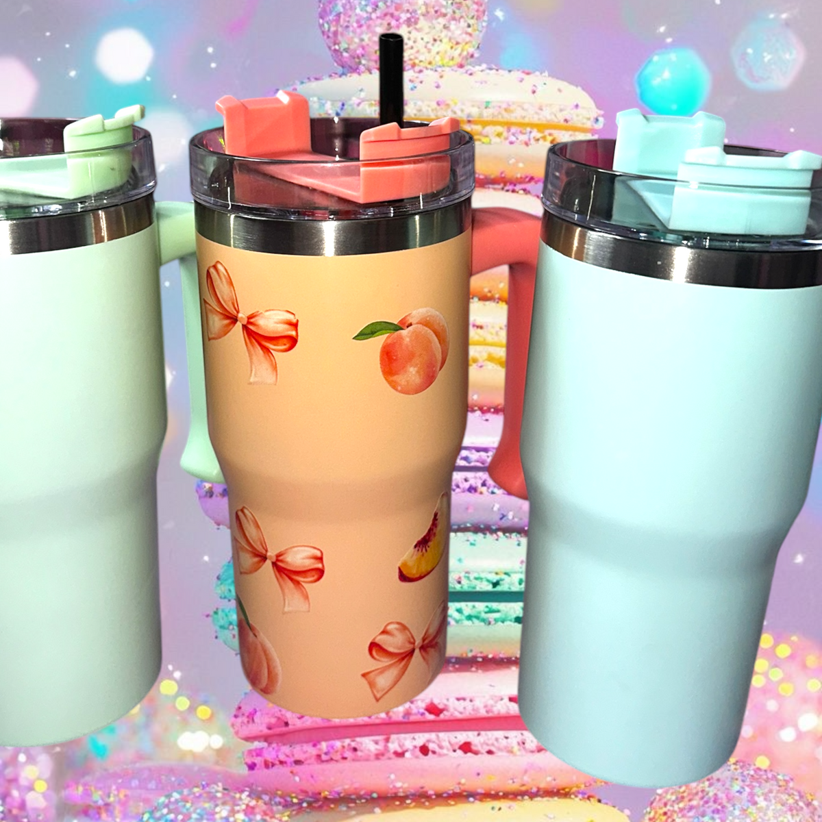 PASTEL 20oz TUMBLER WITH HANDLE..