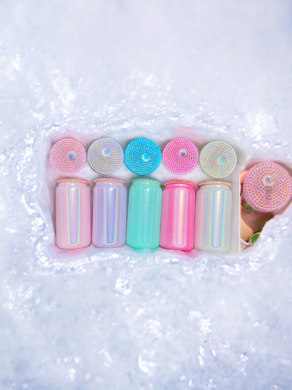 16oz Libby Cups with Bling Lids