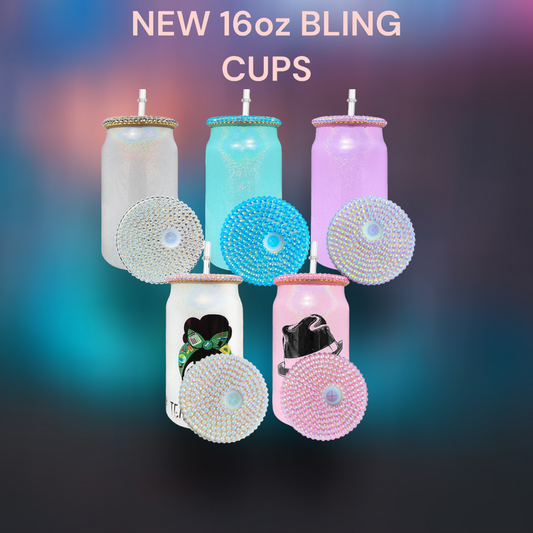 16oz Libby Cups with Bling Lids