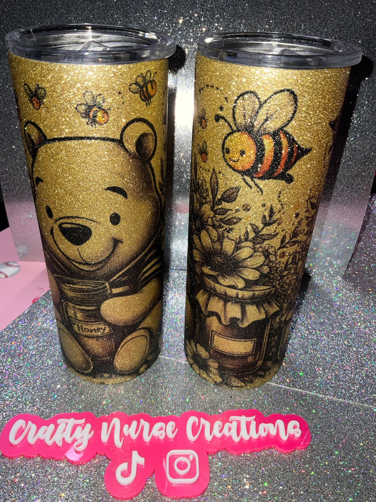 20oz Gold Glitter Tumbler