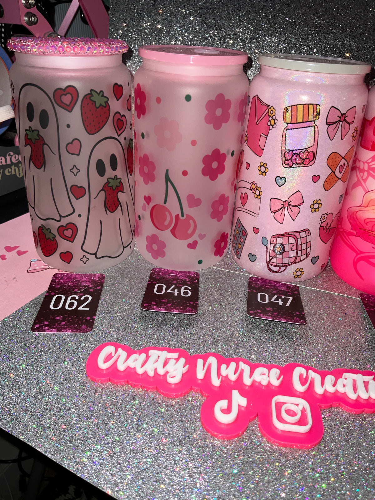 16oz Glass Tumblers Sublimation Design