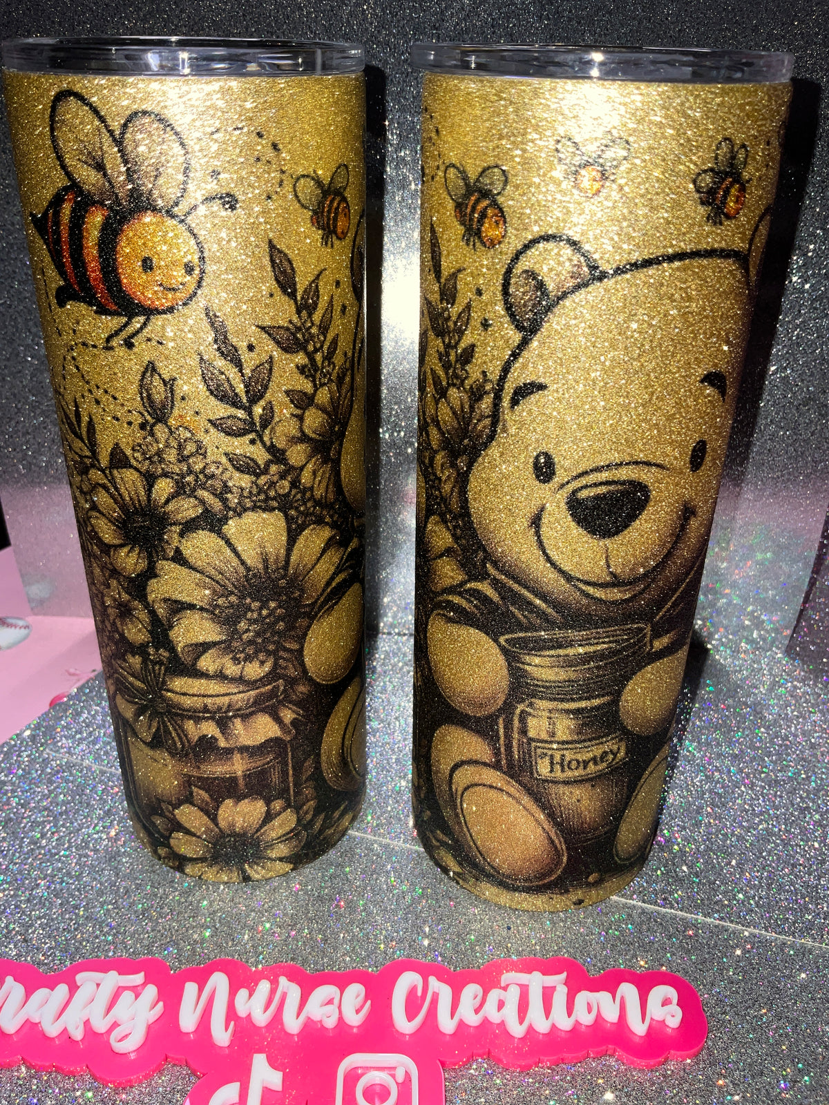 20oz Gold Glitter Tumbler
